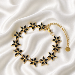 Pulsera de Cadena con Eslabones de Flores en Acero Inoxidable Chapado en Oro, con Colgante y Diamantes de Imitación, Regalo de Joyería para Mujer - Product Image 6