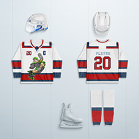 Fabrication rapide maillots de hockey sur glace bien cousus vêtements de hockey à roulettes vêtements de rouleau évacuant l'humidité pour les hommes