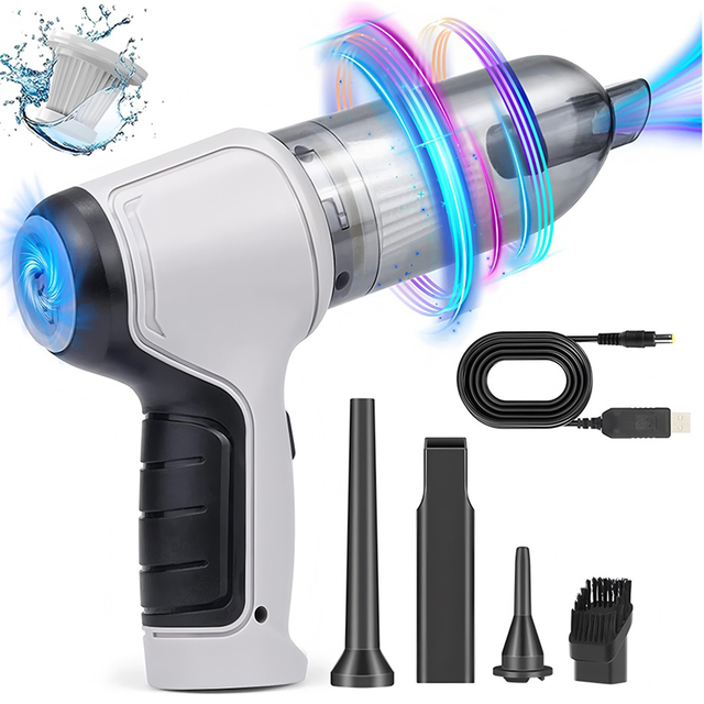 Mini Portable Lightweight Bagless High Power USB Charging Electric Handheld Vacuum Cleaner HEPA Filter for Car Home Hotel Use