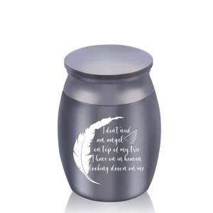 Настраиваемая урна для кремации домашних животных, металлическая мини-урна для маленького собачьего пепла с похоронным памятным принтом лап - Product Image 3