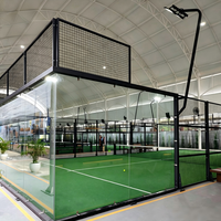 Terrain de padel super panoramique à vue complète avec gazon monofilament et éclairage LED anti-éblouissement pour parc public, destiné aux distributeurs OEM/ODM