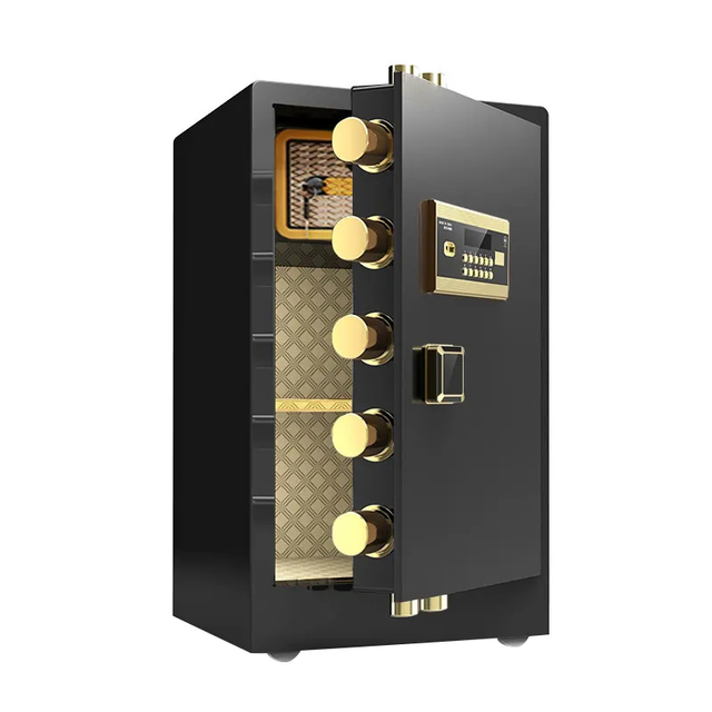 Luxury Biometric Gold Fingerprint Safe Deposit Box Modern Stainless Steel Office Furniture Smart Home Security Hospitals Modern