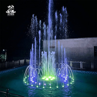 Fuente de Agua de Dos Niveles para Exteriores, Lámpara LED Colorida, Fuente de Acero Inoxidable para Paisajes, Decoración para Calles Comerciales y Parques