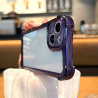 Étui de téléphone transparent antichoc de luxe pour iPhone 14 13 12 11 Pro Max X XR XS 7 8 Plus pare-chocs hybride couverture arrière rigide transparente