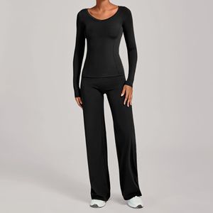 Conjuntos Deportivos para Mujer de 2 Piezas, Pantalones Holgados de Manga Larga Ajustados, Conjunto de <span class=keywords><strong>Yoga</strong></span>, Ropa Deportiva para Pilates <span class=keywords><strong>en</strong></span> Interiores - Product Image 2