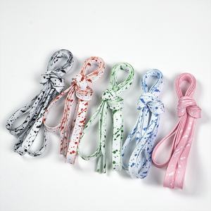 Lacets de chaussures en polyester imprimés Splash-Ink, lacets plats de 8 mm pour baskets - Style artistique coloré, élastiques personnalisés, vente en gros en vrac - Product Image 6