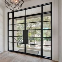 Portes françaises doubles en aluminium et verre pour buanderie, prix de gros ALUFRONT
