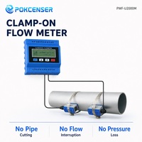 Débitmètre à ultrasons Pokcenser PWF-U2000M à fixation par pince, débitmètre modulaire pour liquides, pour eaux usées industrielles