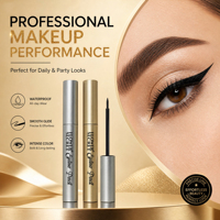 FLOWER SECRET Eyeliner Liquide Classique Éternel Or Argent Haute Saturation Noir Pointe Précise Imperméable OEM Marque Privée