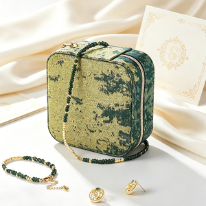 Chinese Style Portable Jewelry <b>Box</b> Vintage Embroidered Storage Case for Earrings Necklace & Bracelet Compact Organizer - Product Image 3