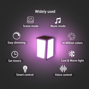 Paquete de 2 Lámparas de Pared Inteligentes Impermeables IP67 OEM ODM de Fábrica, Lámpara de Pared para Exteriores RGBCW de 8W - Product Image 2