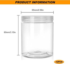 Pot cosmétique en plastique PET de qualité alimentaire de 200 ml avec couvercle à vis, étiquette adhésive, base de stockage pour soins de la peau, logo imprimé en sérigraphie - Product Image 2