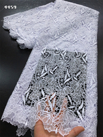 Dentelle Guipure Blanche 4459 – Personnalisation de Luxe, Broderie Africaine Nigériane de Haute Qualité pour Robe de Mariée