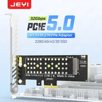 Tarjeta de Expansión JEYI PCIe5.0 X1 NVMe de 32Gbps, PCB con Refrigeración Hueca para SSD M.2 2280/60/42/30, Compatible con Windows, Linux, macOS, Venta al Por Mayor