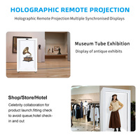 Armoire interactive transparente LCD IA de 86 pouces, boîte d'affichage holographique de type avatar humain virtuel avec capteur de mouvement
