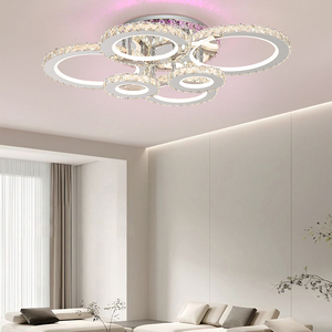 Luz LED de techo con música, lámpara de cristal RGB, para hotel, sala de estar, 4160lm, con pantalla acrílica - Product Image 1