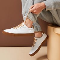 Baskets basses blanches pour hommes, baskets décontractées classiques pour hommes, chaussures de tennis confortables