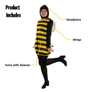 Disfraz de Abejorro para Mujer Adulta, Venta al por Mayor ODM, para Fiesta de Halloween, Carnaval, Actuación, Disfraz de Película y Televisión, Amarillo y Negro, Poliéster - Product Image 2