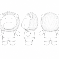 Vêtements pour peluche lion mignon personnalisés, t-shirt bleu imprimé et short, tenue pour jouet en peluche, ensemble 2 pièces pour poupée en peluche