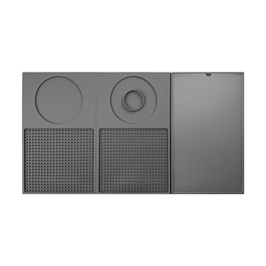 Silicone Tri-Fold Bar <b>Mat</b> Gray Black Foldable <b>Waterproof</b> Rectangle Camping Kitchen Outdoor Drain <b>Mat</b> - Product Image 4