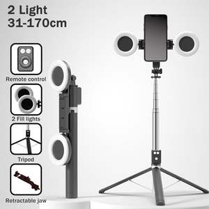 2 LED Lights Selfie Stick <b>Phone</b> <b>Holder</b> Tripod Remote Control <b>Mobile</b> <b>Phone</b> Stand Live Tripod Support Tablet Tripod Remote Camera - Product Image 3