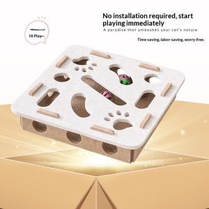 Boîte en feutre <span class=keywords><strong>pour</strong></span> l'agrandissement du champ d'activité des chats avec labyrinthe et trou à creuser, et balle sonore ludique, l'outil ultime d'auto-amusement <span class=keywords><strong>pour</strong></span> le divertissement félin - Product Image 3