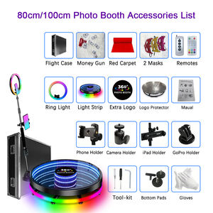 Free Custom Logo Selfie 360 Photo Booth Plataforma 360 Led Photo Booth 115 cm Anti Shaking <strong>Photobooth</strong> Machine With Flight Case - Product Image 6