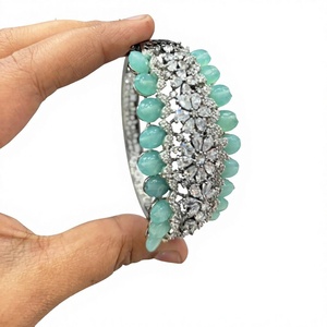 Stylish <b>Silver</b> Finish Premium Quality CZ Stones Look Fashion <b>Bracelet</b> for Wedding and Engagement Collection Party Wear - Product Image 2