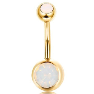 Anillo de <span class=keywords><strong>Ombligo</strong></span> Rui Qian <span class=keywords><strong>Dorado</strong></span> Brillante de Estilo Simple con Circón, Joyería de Acero Inoxidable para <span class=keywords><strong>Piercing</strong></span> Corporal para Mujer - Product Image 4