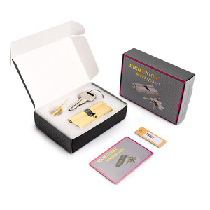 <span class=keywords><strong>Cylindre</strong></span> de <span class=keywords><strong>serrure</strong></span> en cuivre massif doré brossé, double goupille, double rangée de clés, <span class=keywords><strong>haute</strong></span> précision, <span class=keywords><strong>sécurité</strong></span> de porte - Product Image 2