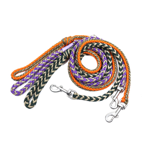 2024 nuevo estilo de lujo de nailon trenzado <span class=keywords><strong>Paracord</strong></span> correa de cuerda para perros resistente manos libres correa para perros arnés de entrenamiento para perros - Product Image 2