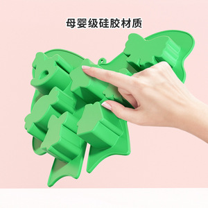 6 Cavity <b>Silicone</b> Christmas Tree Cake Mold With Bows Snowflakes Santa Claus Trees Gift Box Designs <b>Baking</b> Diy Green Red - Product Image 2