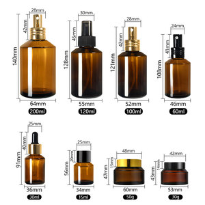30g 50g 15ml <strong>30ml</strong> 60ml 100ml 120ml Eco Wholesale Empty Custom Color Amber Skin Care Cosmetic Packaging Set <strong>Glass</strong> <strong>Bottles</strong> - Product Image 6