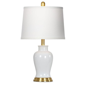 Lámpara de mesa de cerámica Jingdezhen E27 con LED, pantalla blanca y control de interruptor para dormitorio y sala de estar - Product Image 5