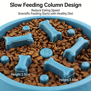 Wholesale High Quality <b>Plastic</b> Slow Feeding Bone Shape Food Slow Feeder Cat Dog Bowl Pet Bowl With Slip Small - Product Image 5