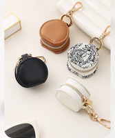 Boîte à bijoux de voyage mini en cuir PU, fermeture éclair portable avec pompon, pour boucles d'oreilles, pour présentation et rangement – Meilleures ventes