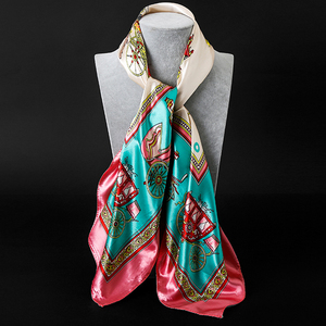 Custom Paard Koets Print Satijn Vierkante Zijde Als Hoofddoek Bandana Luxe Voor Mannen Vrouwen Gepersonaliseerde Ontwerp Bandana 'S - Product Image 4