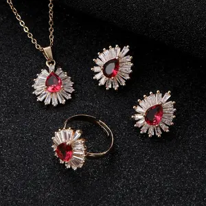 Top Fashion Elegant Wedding Jewelry AAA Zircon Bridal Jewelry Set For Wedding Indian