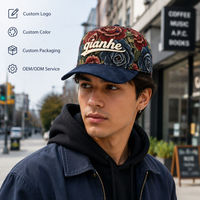 Nouvelle Casquette de Baseball Unisexe 2026 Style Personnalisé Tapisserie Florale Broderie 5 Panneaux Logo 3D Réglable Casquette Jacquard