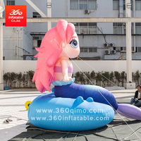 Mascotte de sirène géante gonflable 360°, 3M/5M, personnalisable, Oxford, durable, pompe à air électrique, publicité gonflable