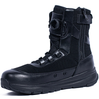 Bottes de randonnée personnalisées, bottes hautes en mesh noir, bottes de montagne, chaussures d'entraînement, bottes tactiques d'extérieur