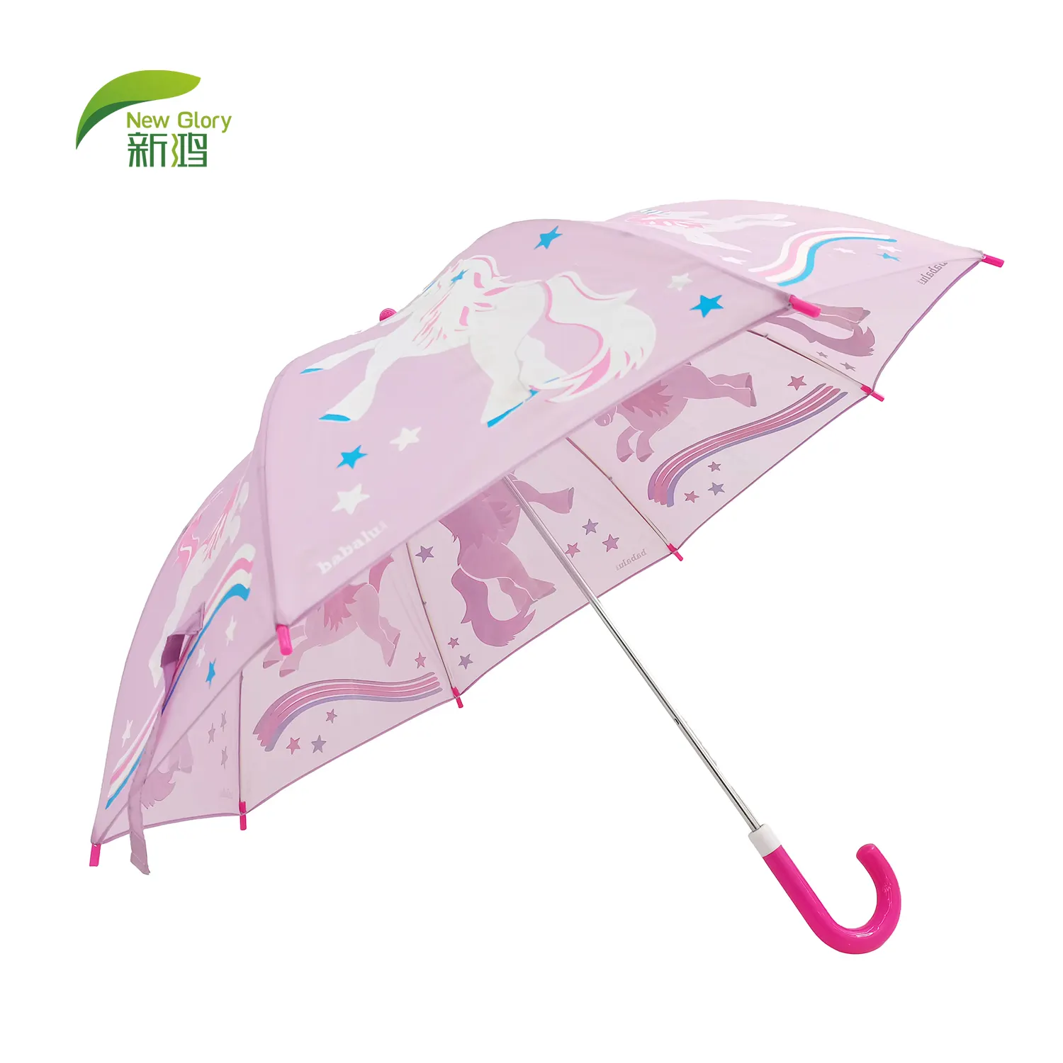 Lucu 3d Anak-anak Payung Anak-anak Piknik Payung Unicorn Parapluie Sihir Berubah Warna Pink Poliester Bergaya Negara Menggantung Manual