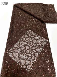 신부 소재를위한 럭셔리 와인 컬러 페르시 얇은 명주 그물 레이스 - Product Image 2