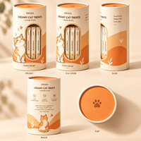 Boîte à friandises pour chat en tube rigide avec fenêtre transparente, emballage alimentaire pour bâtonnets de friandises pour animaux de compagnie, fourni par l'usine