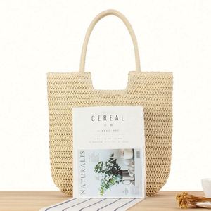 Wholesale Summer Beach Travel <b>Tote</b> Bag Vintage Paper Straw Water Resistant Power Saver Portable Large Capacity Shoulder Bag - Product Image 5