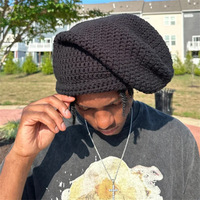 Nueva moda, moda europea y americana, personalidad personalizada, rayas, cola larga, gorro de punto para adultos, gorro con colorido