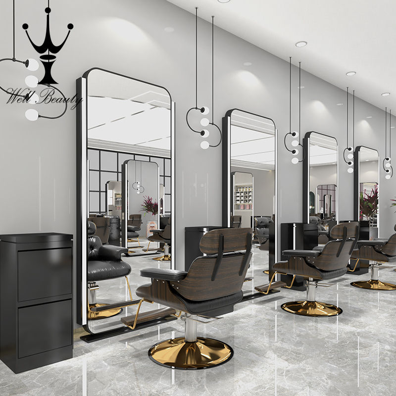 フロアLED高級照明LEDミラーキャビネット美容室家具理髪店ステーション