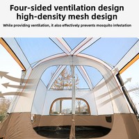 Tente de camping extérieure à deux chambres et un salon, double couche, quatre saisons, en tissu Oxford, portable, pliable, protection solaire, équipement de camping en parc