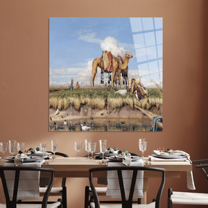 Impresión en Lienzo de Caravana de Camellos Orientalistas: Arte de Pared con Paisaje Desértico, ARTE EN VIDRIO TEMPLADO - Product Image 3