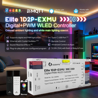 Controlador LED Elite ESP32 1D2P-EXMU para Tiras de Luz Digital PWM CCT Monocromáticas, Alcance de 30 Metros, Carga Máxima de 360W, Garantía de 2 Años